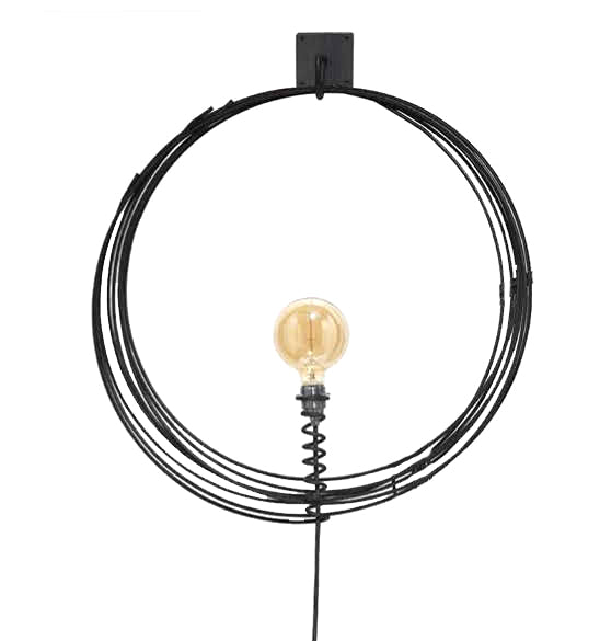 Lampada Cerchio diametro 50 : Applique da parete in ferro - 050