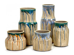 Vaso di terracotta Drops Low Blu: vasi design Serax - B4917539