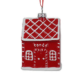 Decorazione natalizia Casetta Candy rossa e bianca da appendere H 8,5 cm