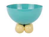 Present Time - Ciotola Double Funky Ø20 CM in Metallo Turchese e Giallo - PT4252BL