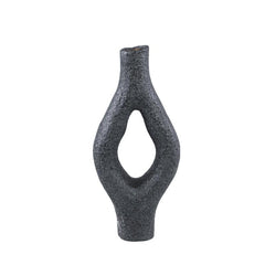Fabioly - Vaso organico in ceramica grès nera H35 - 715325