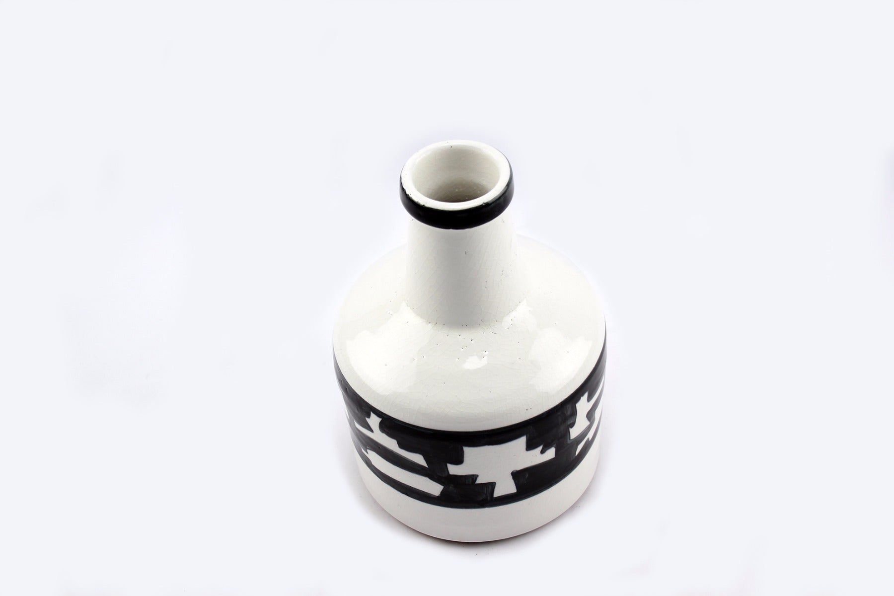 Vaso bianco nero ceramica Madoura: vasi design Pomax - 28798