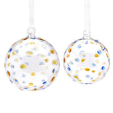 Palla vetro Drops Pois Blu e Oro | Palline di Natale in vetro EDG Enzo De Gasperi - CONFIG0449