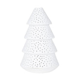 Porta Tealight Albero di Natale in Ceramica Bianca Satinata H21,5 - 4990748