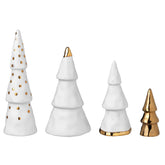 Set 4Pz. Alberi in Porcellana Bianca ed elementi Oro - 4988684