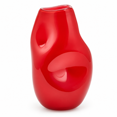 Vaso Ammaccato EDG Enzo De Gasperi in pasta di vetro rosso Ø 18 × H 29 cm