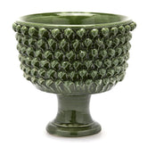 Vaso Ciotola Fenice Pigna Con Piede Ceramica Verde H31 D33 EDG - Enzo De Gasperi - 1100351A700