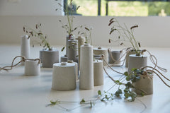 Vaso grigio monofiore Tiny: vasi in ceramica D&M - CONFIG0116