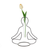 Vaso Yoga Silhouette nero in metallo e vetro H27,40 - 27584