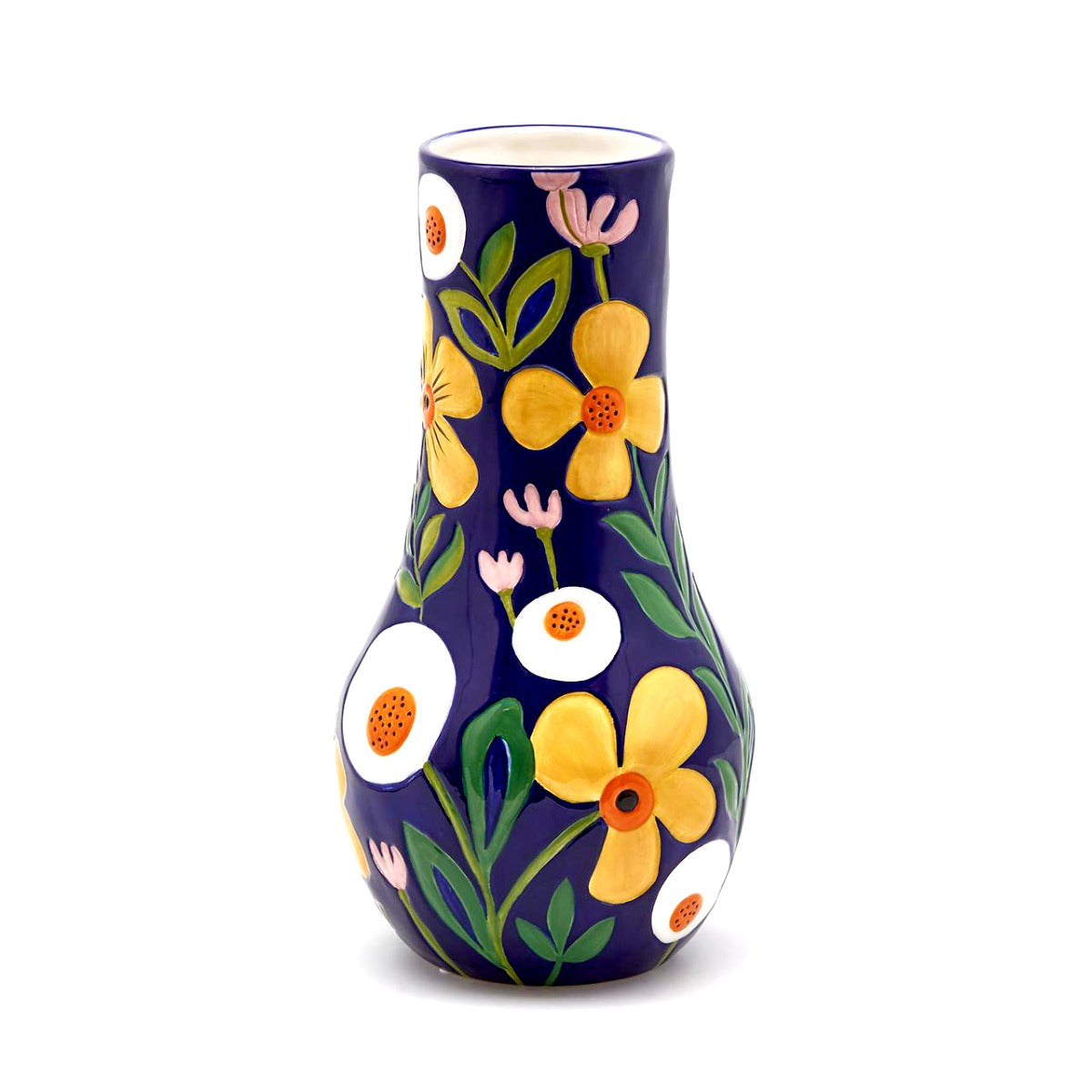 Vaso Spring blue con fiori H34 - 015256