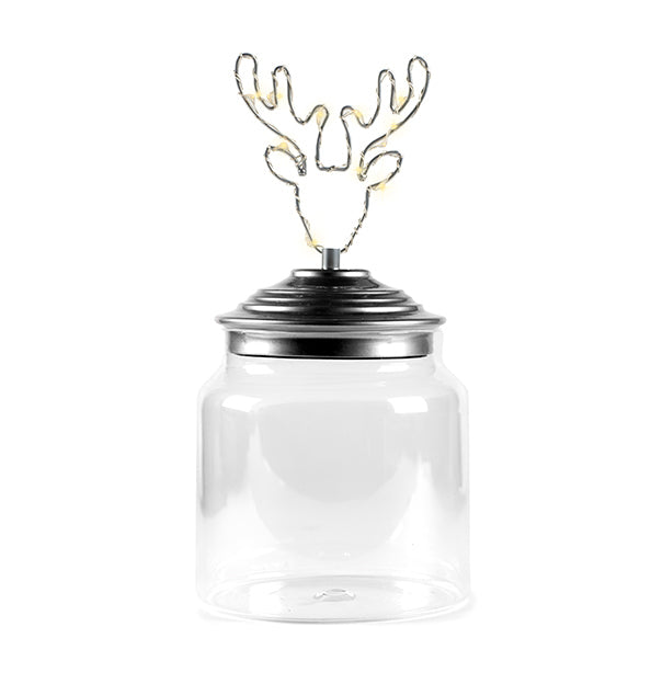 Barattolo di vetro con tappo in alluminio decoro Alce Led : Barattoli natalizi - 1202158