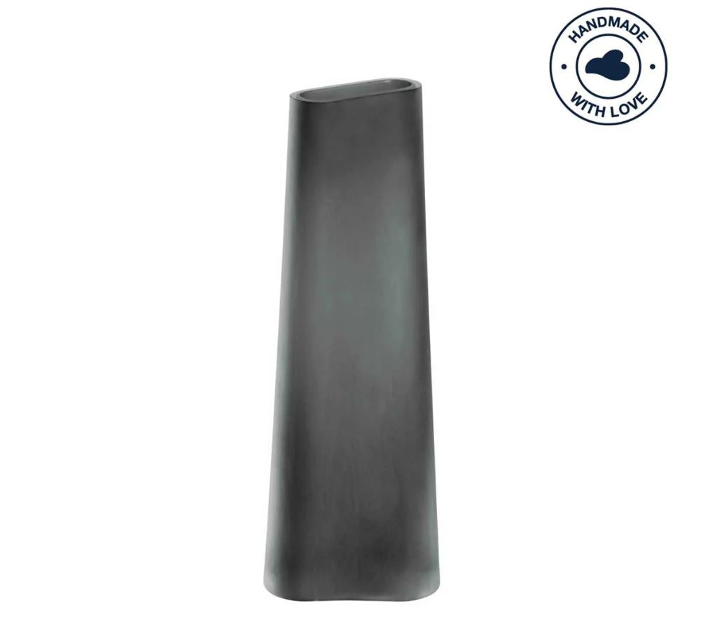Vaso Turno Grigio in Vetro Satinato H34 Cm - Eleganza Moderna per Interni