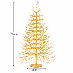 Albero LED Faggio Luminoso Oro H 150 cm EDG Enzo De Gasperi con 1440 MicroLED luce calda e dimensioni