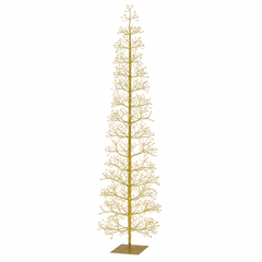 Albero LED Faggio Slim Oro EDG Enzo De Gasperi H 180 cm con MicroLED e struttura in metallo dorato