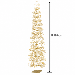 Albero LED Faggio Slim Oro EDG Enzo De Gasperi H 180 cm con MicroLED e indicazione dell’altezza