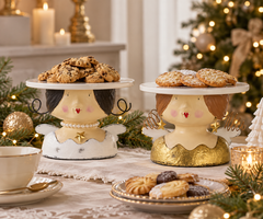Alzate per dolci Angelo in ceramica Baden Collection ambientate con biscotti