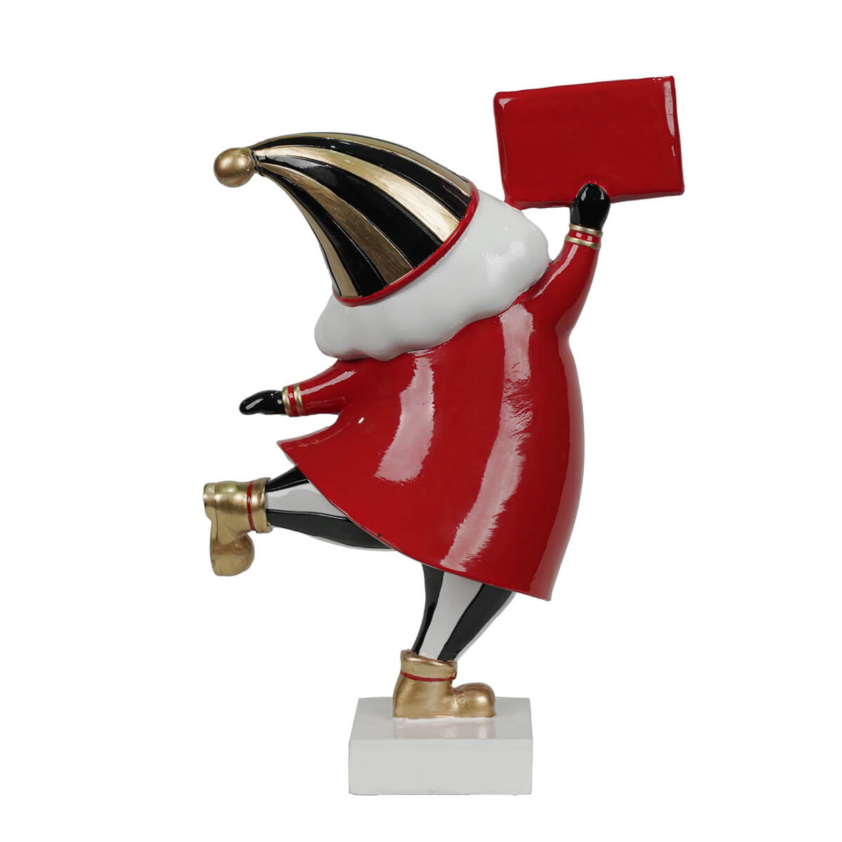 Babbo Natale in resina Merry Christmas H20,5 cm vista posteriore