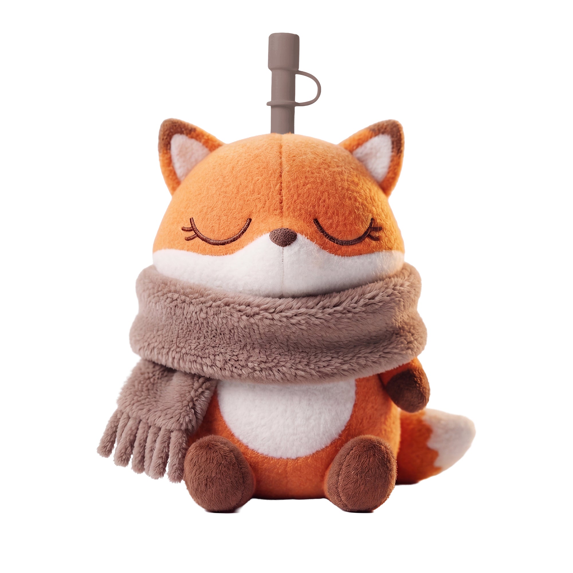 Asobu Fuzzie Fox tazza termica 360 ml con peluche e cannuccia
