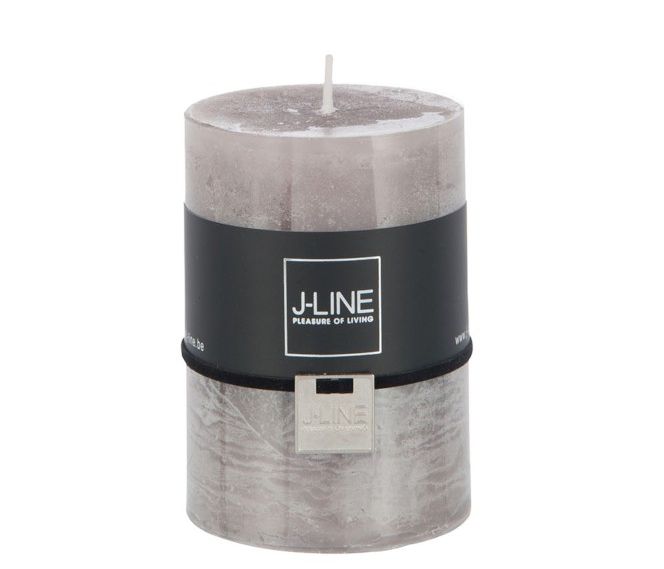 Candela grigio tortora cilindrica H10: candele di cera colorate J Line - 93328