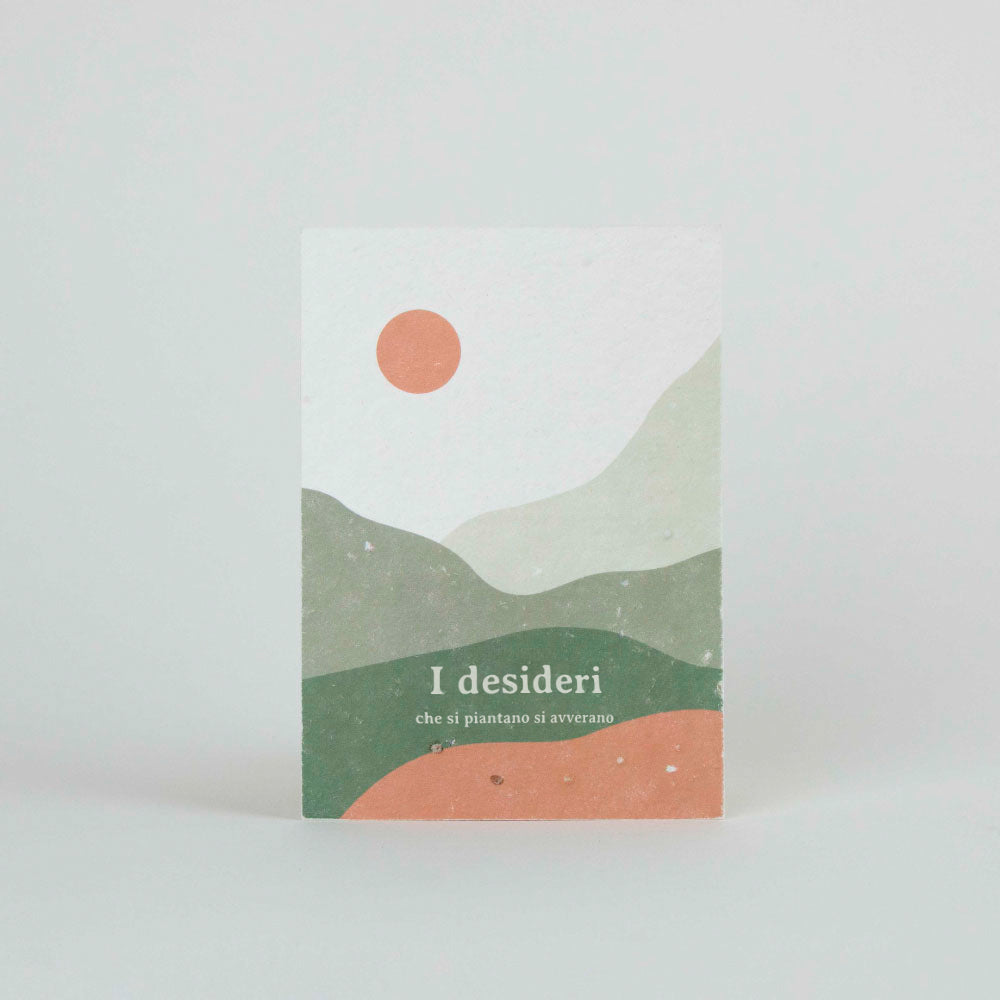 Cartolina Piantabile “I Desideri che si Piantano si Avverano” – Biglietto Ecologico con Semi di Fiore di Ontano