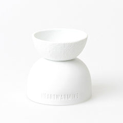 Portacandele Heartwarming in Ceramica Bianca Satinata - 0017173
