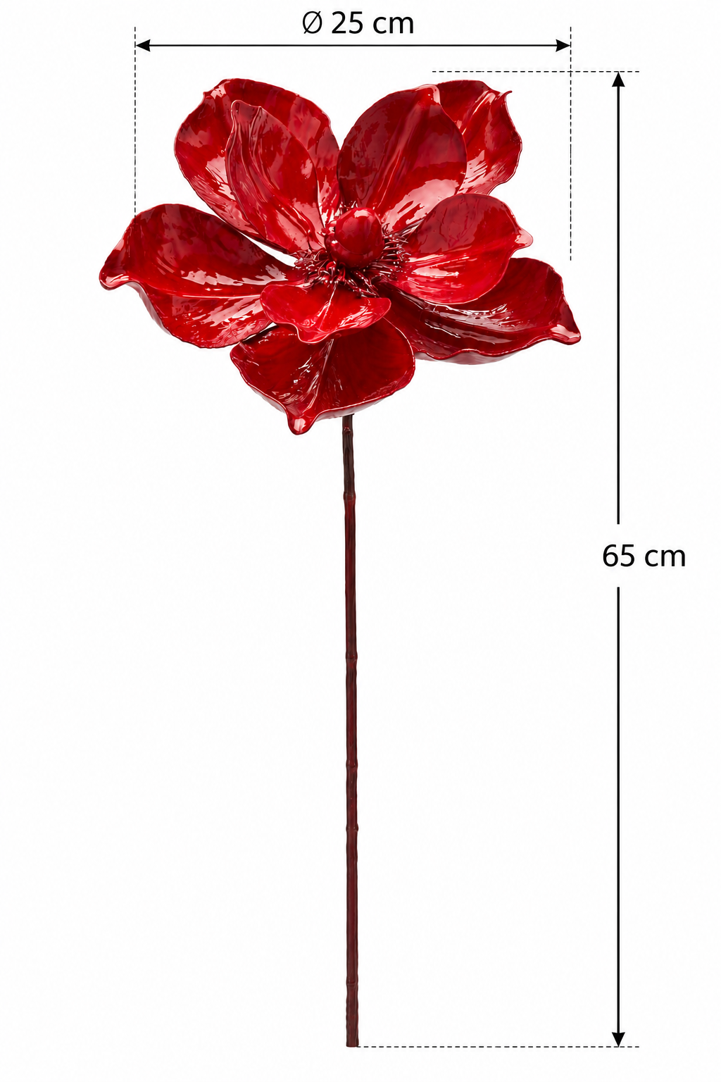 Magnolia Glossy Rossa EDG Enzo De Gasperi con altezza H 65 cm e fiore Ø 25 cm