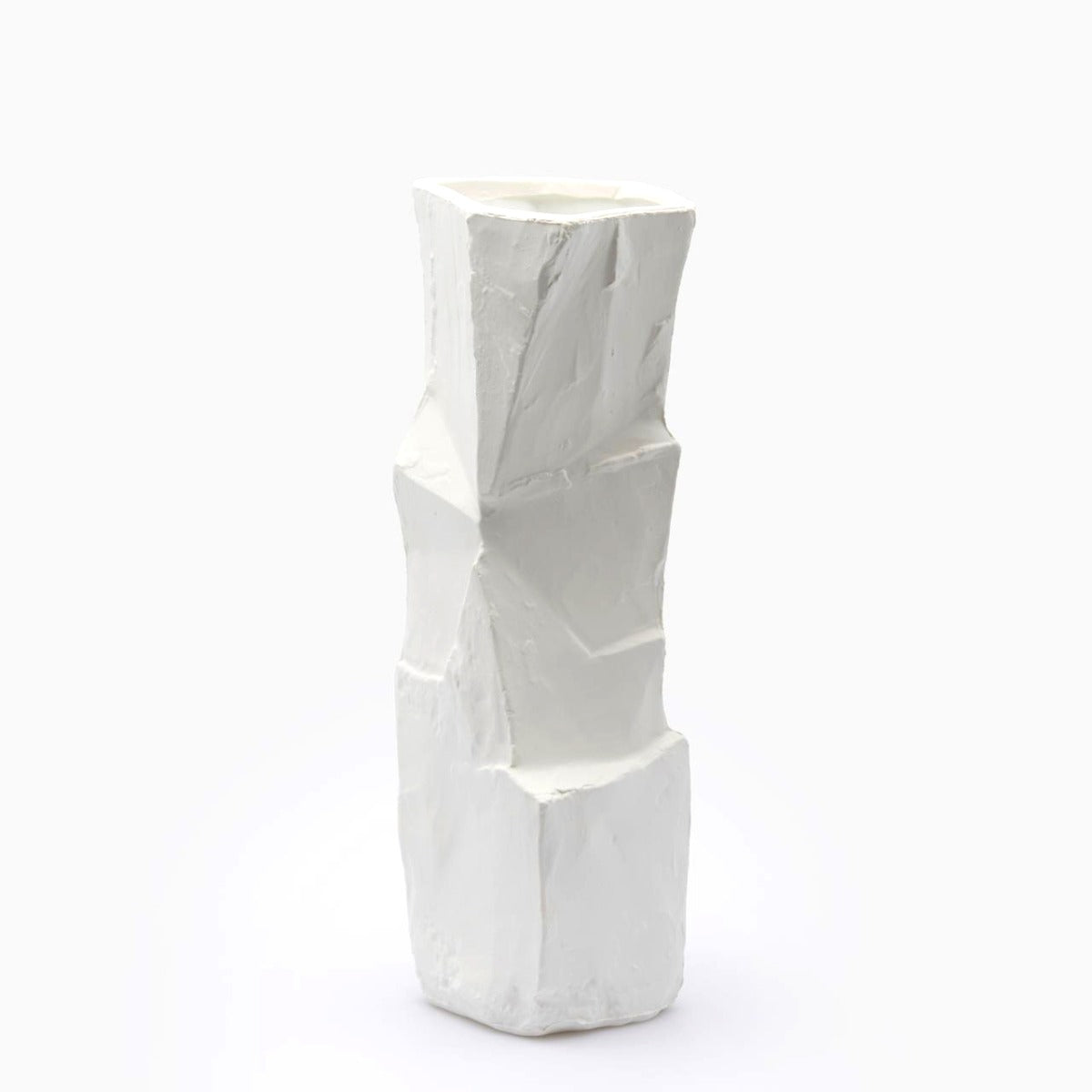 Vaso Marble H41 | Vaso in ceramica bianca Design EDG Enzo De Gasperi - 019969