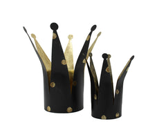 Portacandele Corona nero a pois oro  - CONFIG0303