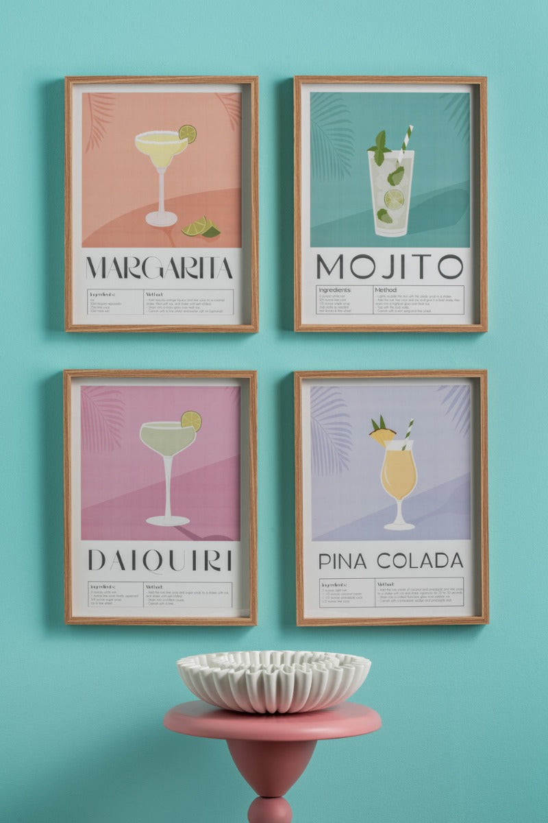 Wall Art Margarita &ndash; Present Time | Quadro Decorativo H41,5 X L31,5 con Ricetta Cocktail per Cucina o Angolo Bar - PT4285