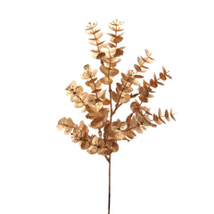 Ramo artificiale Eucalipto Oro H48 | Rami decorativi natalizi oro - 685253
