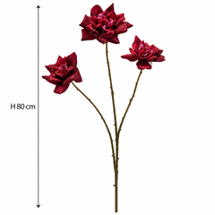 Ramo Rosa Bordeaux X3 Fiori EDG Enzo De Gasperi altezza H 80 cm