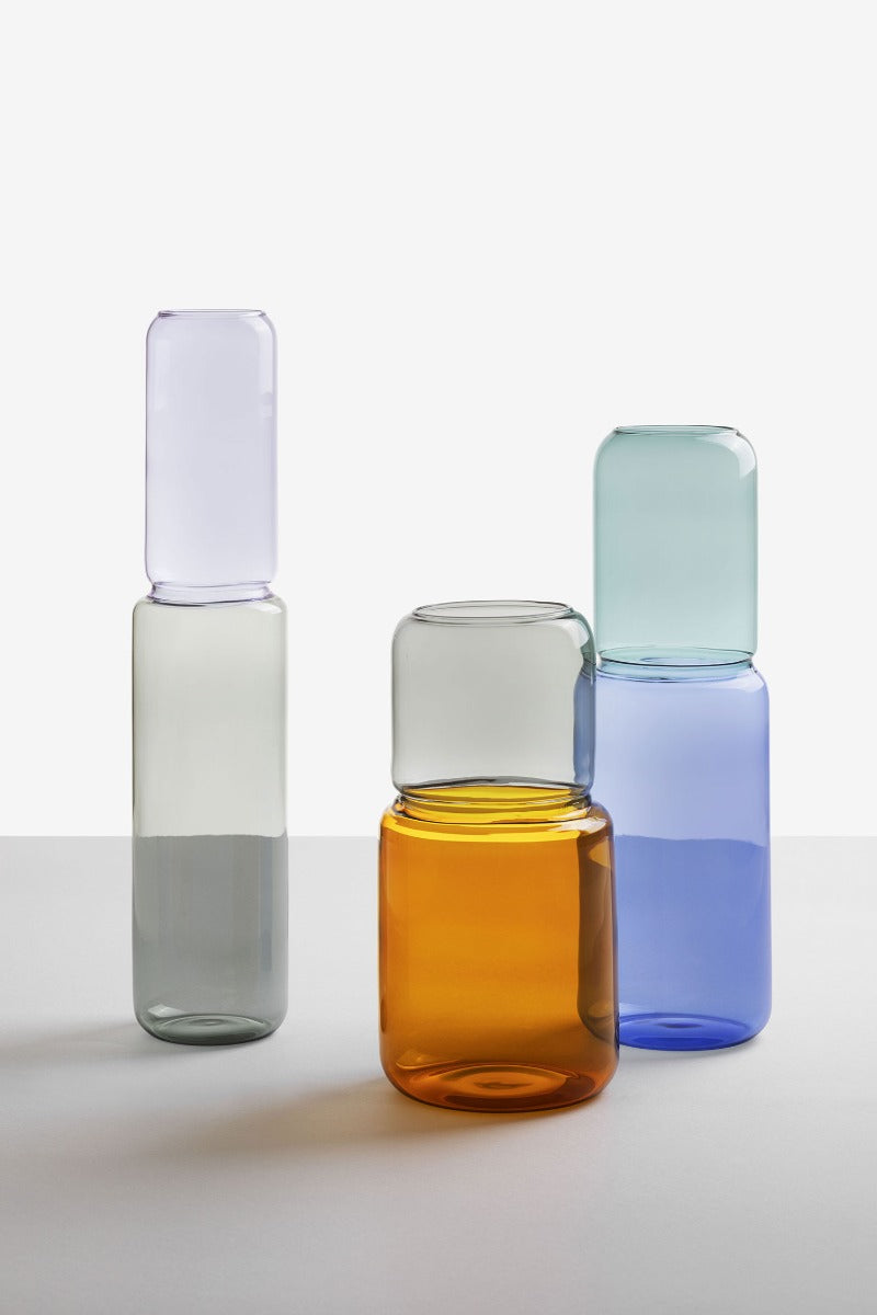 Vaso Revolve H35 Petrolio - Blu | Vasi in vetro Ichendorf - 09366099