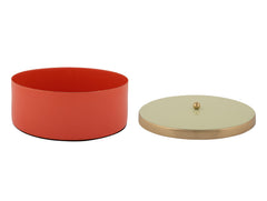 Present Time - Scatola Portaoggetti Funky &Oslash;20,5 CM in Metallo Rosso con Coperchio verde e Oro - PT4254RD
