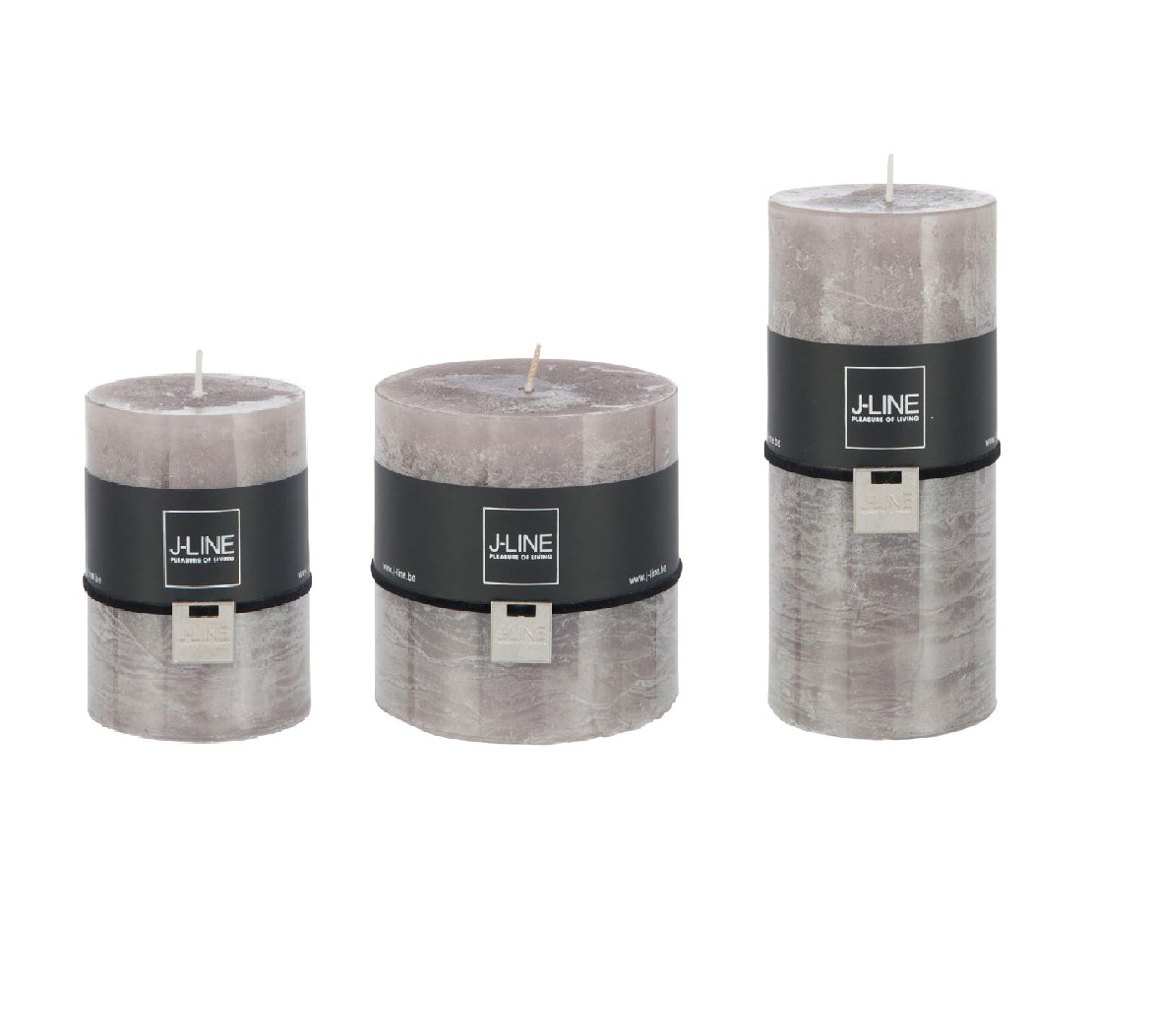 Candela grigio tortora cilindrica: candele di cera colorate J Line - CONFIG0020