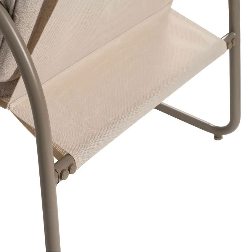 Ixia - Set Da Giardino in Acciaio Grigio 4 Pezzi - Divano 2 Poltrone Tavolino con Vetro Temperato - 614443