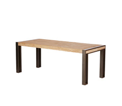 Tavolo Kurtis : Tavolo stile industriale in legno massello e ferro - 740343