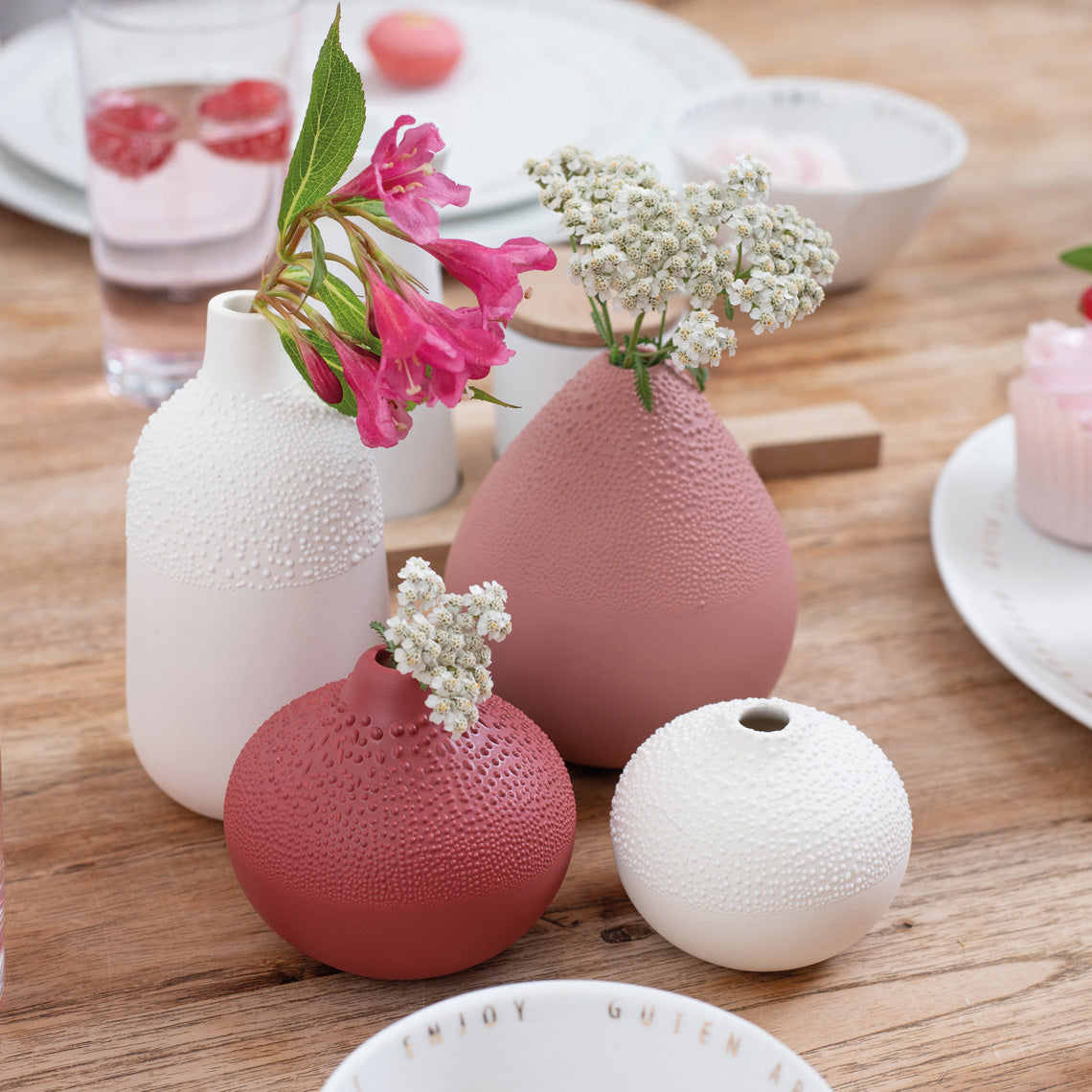 Vaso Beaded Red| Vasi di design in Gres smaltato - 4914373