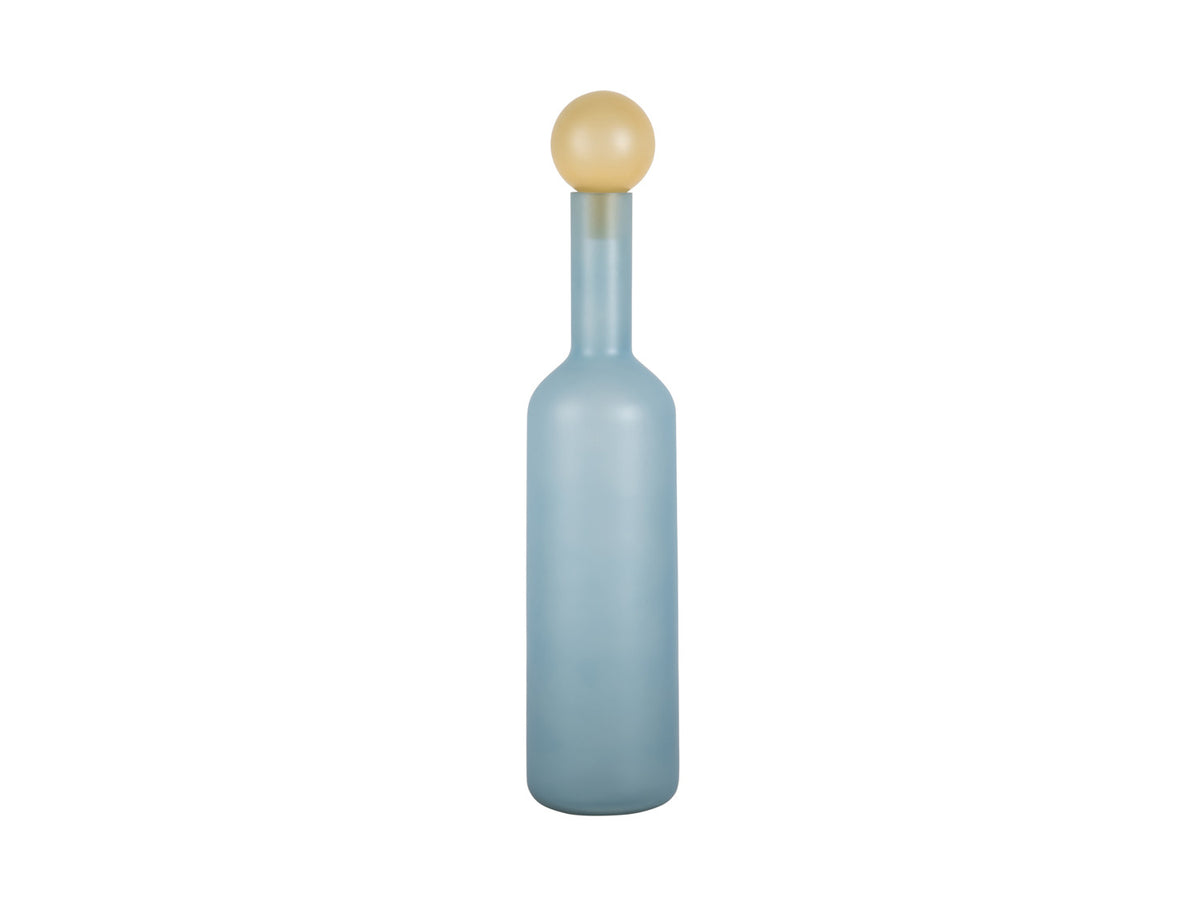 Present Time - Vaso Alegre in Vetro Blu con Tappo Giallo H52,50 CM - PT4267LB