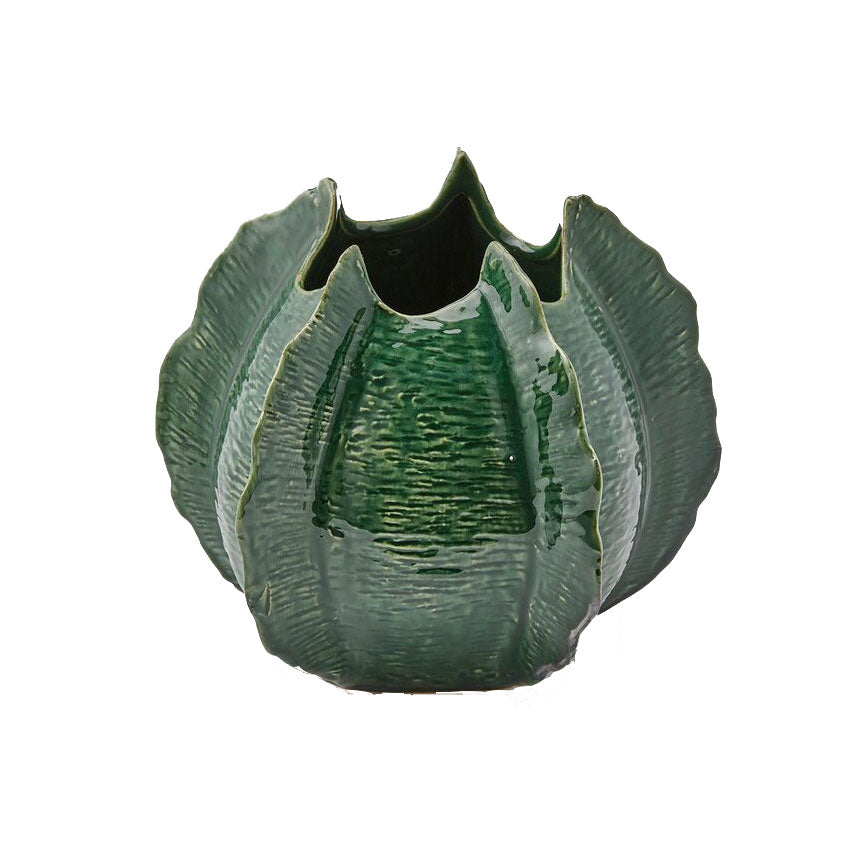 Vaso Chakra Agave Bombato Verde H23 D27 | Vasi in Ceramica Design EDG - 014506