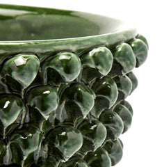 Vaso Ciotola Fenice Pigna Con Piede Ceramica Verde H24,5 D28 EDG - Enzo De Gasperi - 1100352A700