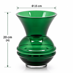 Vaso Coppa Verde EDG Enzo De Gasperi in vetro con dimensioni H 20 × Ø 15 cm