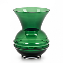Vaso Coppa Verde in vetro EDG Enzo De Gasperi H 26 × Ø 20 cm con corpo bombato e apertura superiore svasata