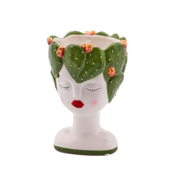 Vaso testa di donna con fico d'india H23 D16 - 017766