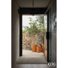 Vaso Cilindrico Glaze Atlas Capri EDG H60 D50 in Ceramica Arancio - Design Italiano