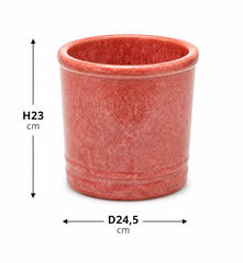 Vaso Glaze Cilindro H23 D24,5 Corallo EDG | Cachepot in Ceramica Smaltata