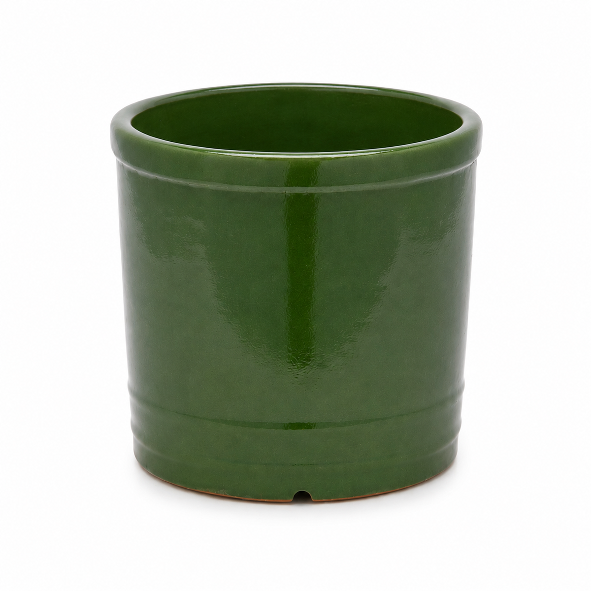 Vaso Glaze Cilindro H23 D24,5 Verde EDG | Cachepot in Ceramica Smaltata