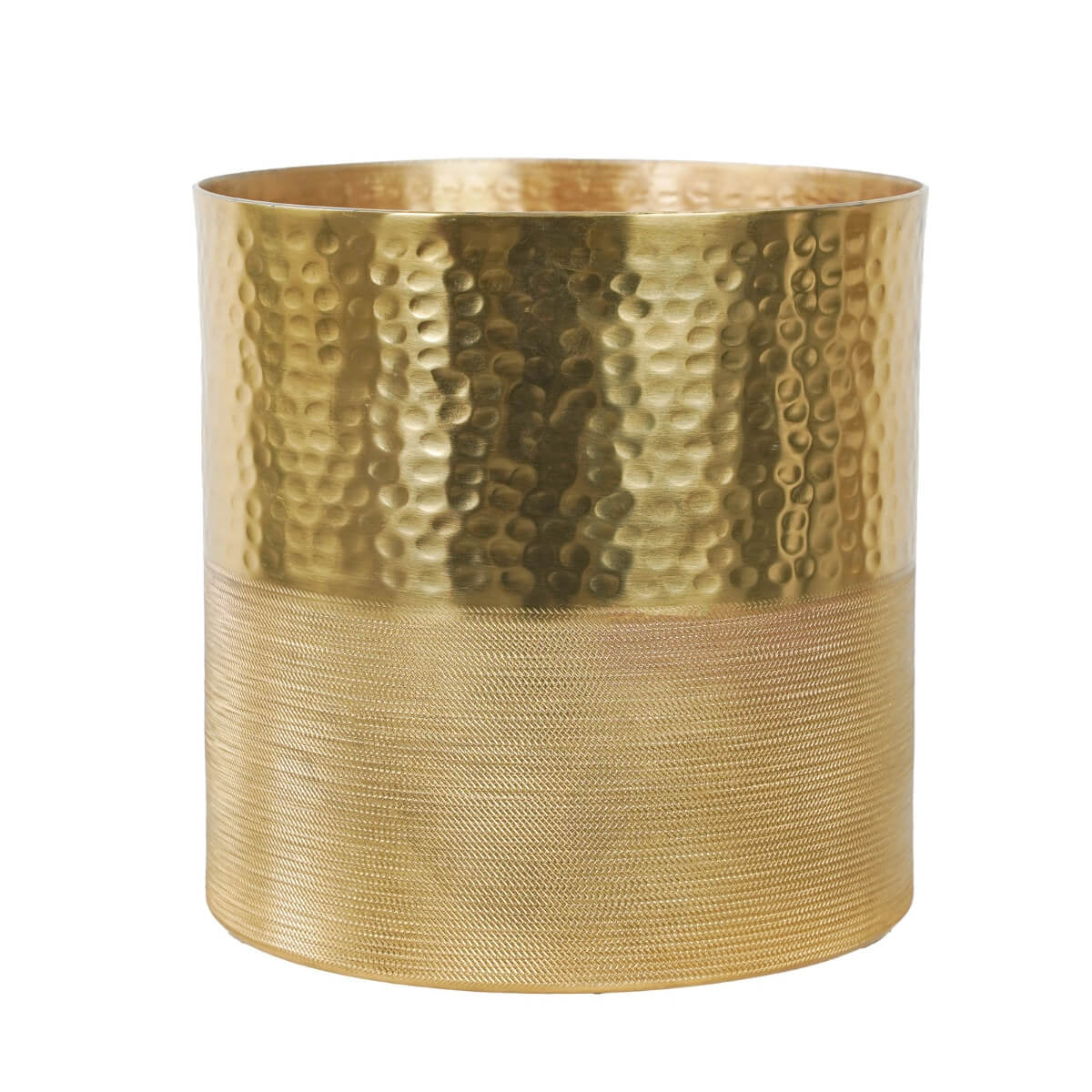 Vaso Grace M in alluminio oro Ø27,5 × H27,5 cm con doppia texture
