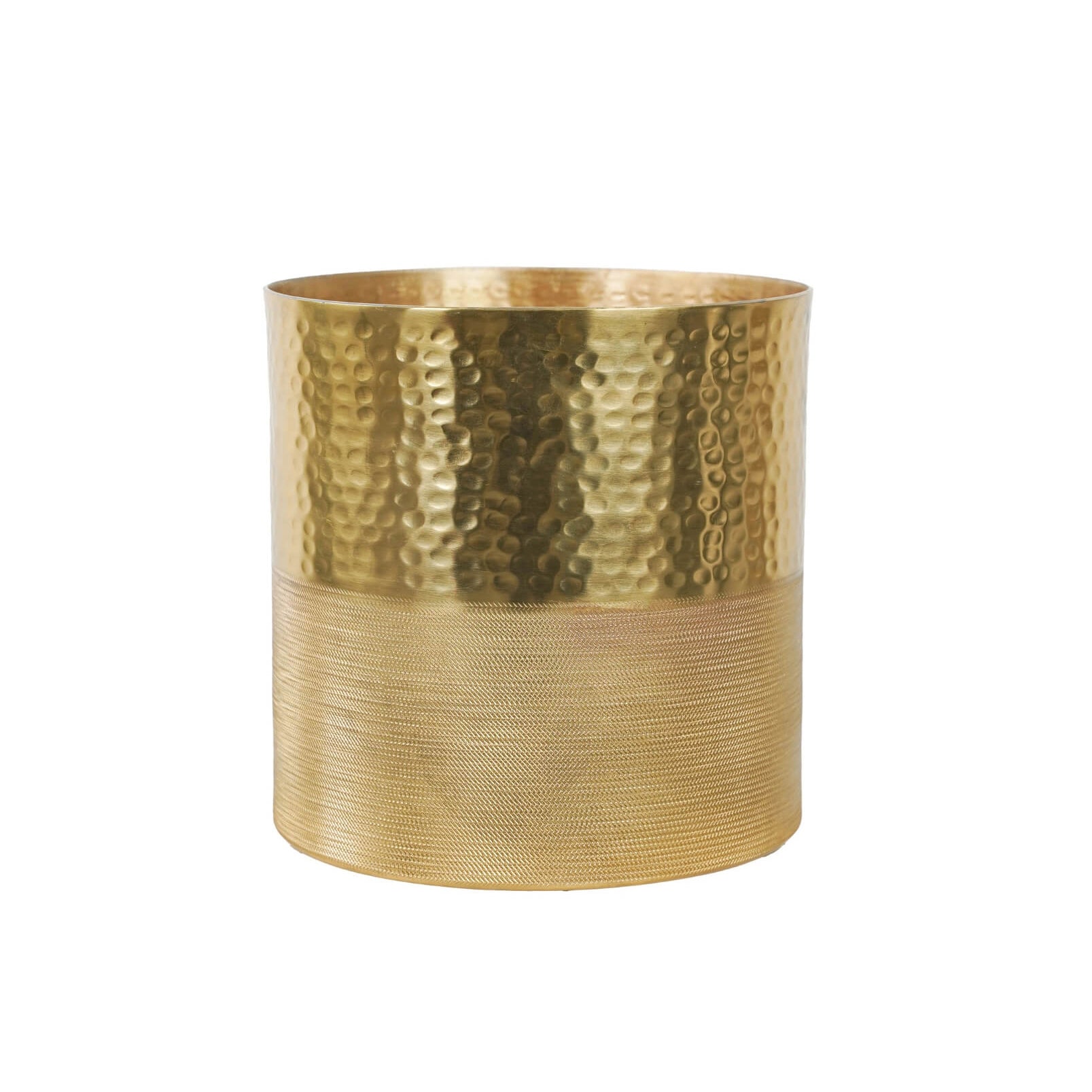 Vaso Grace S in alluminio oro Ø22 × H22 cm con doppia texture