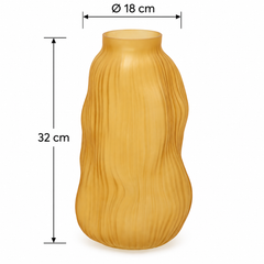 Vaso Millerighe Sinuoso Ambra EDG Enzo De Gasperi in vetro con dimensioni H 32 × Ø 18 cm