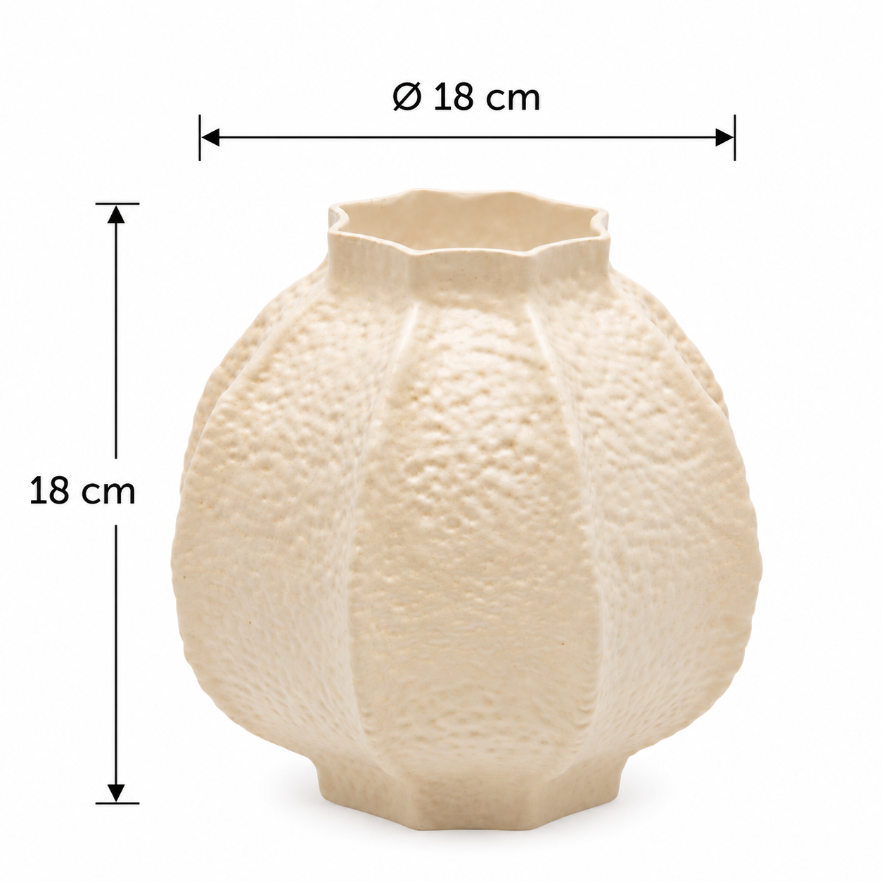 Vaso Primordial Avorio EDG Enzo De Gasperi in vetro con dimensioni H 18 × Ø 18 cm e superficie materica